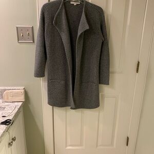 LOFT Charcoal Knit Sweater Coatigan